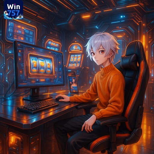 Imagem promocional da WIN757 divulgando a plataforma e suas promoções